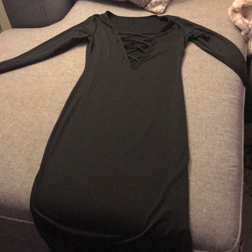 Black slip dress